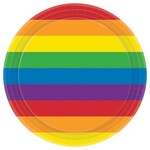Striped Rainbow Round Plate 9in