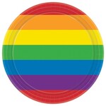 Striped Rainbow Round Plate 7in