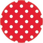 9in Red Dot Plates