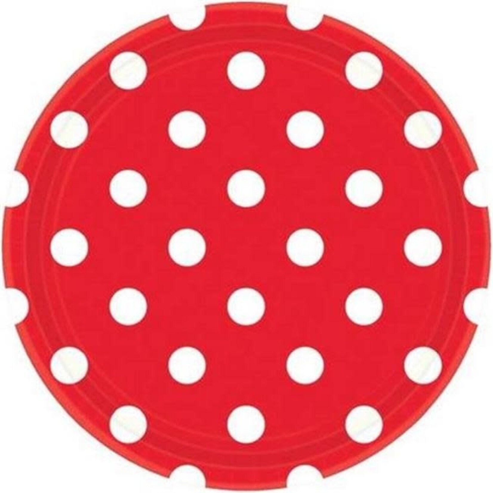9in Red Dot Plates