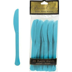 Carribean Blue Plastic Knives