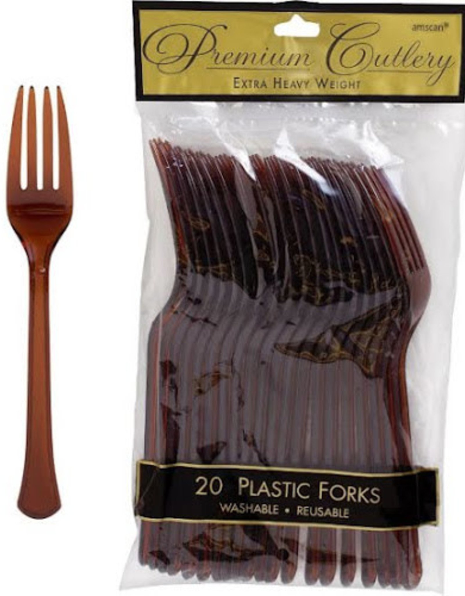 Coffee Brown Plastic Forks