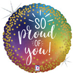 18'' So Proud of You Rainbow Balloon