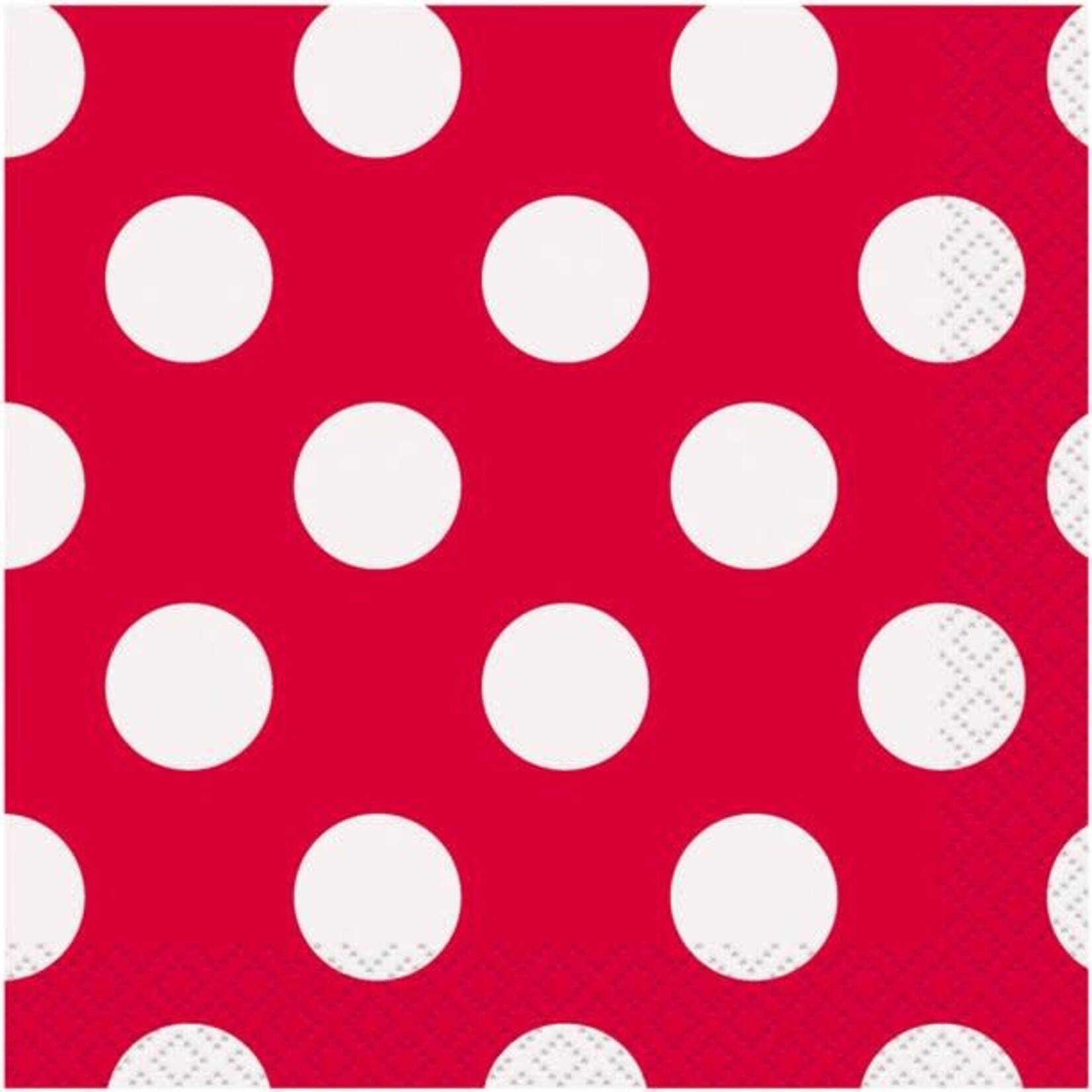 Axiom red polka dot large lunch party napkins