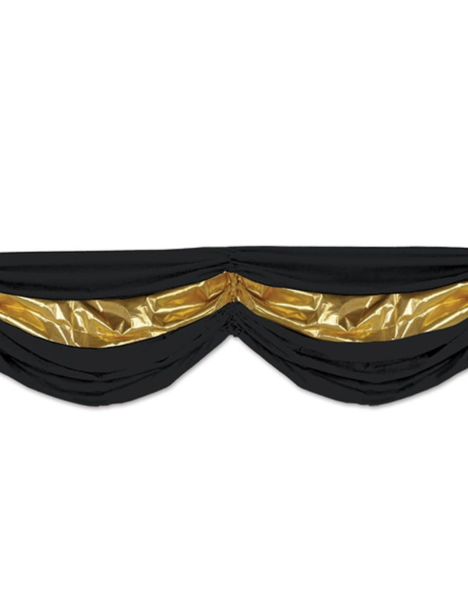 Wallys party factory Black and Gold Fabric Bunting