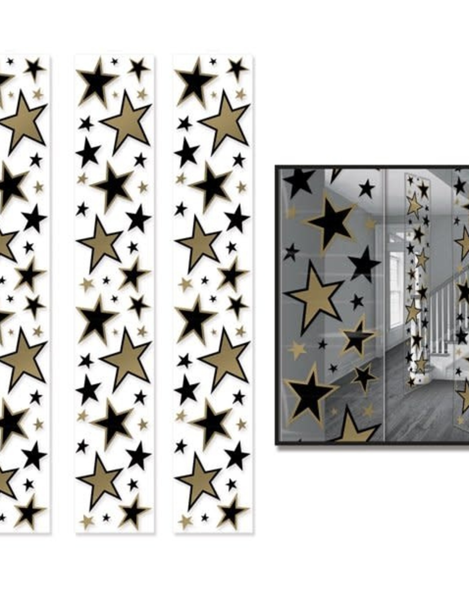 Black and Gold Stars Party Panels