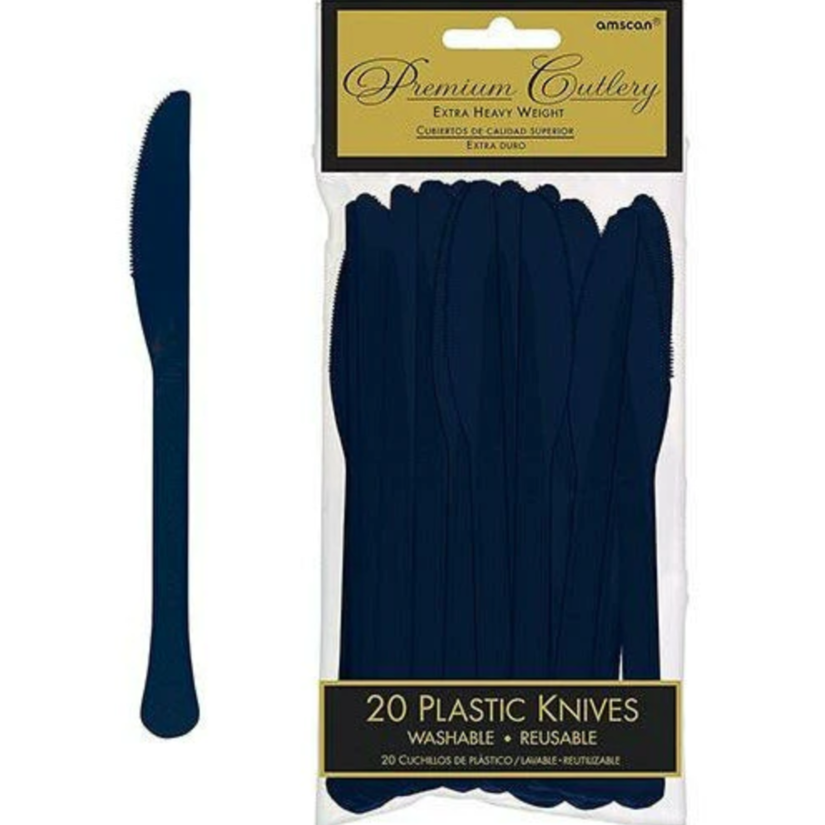 Navy Blue Knives Premium Cutlery 20Pack