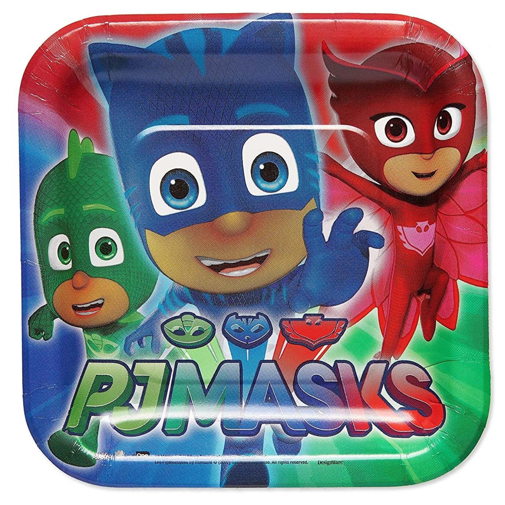 PJ Masks Square Paper 7'' Plate