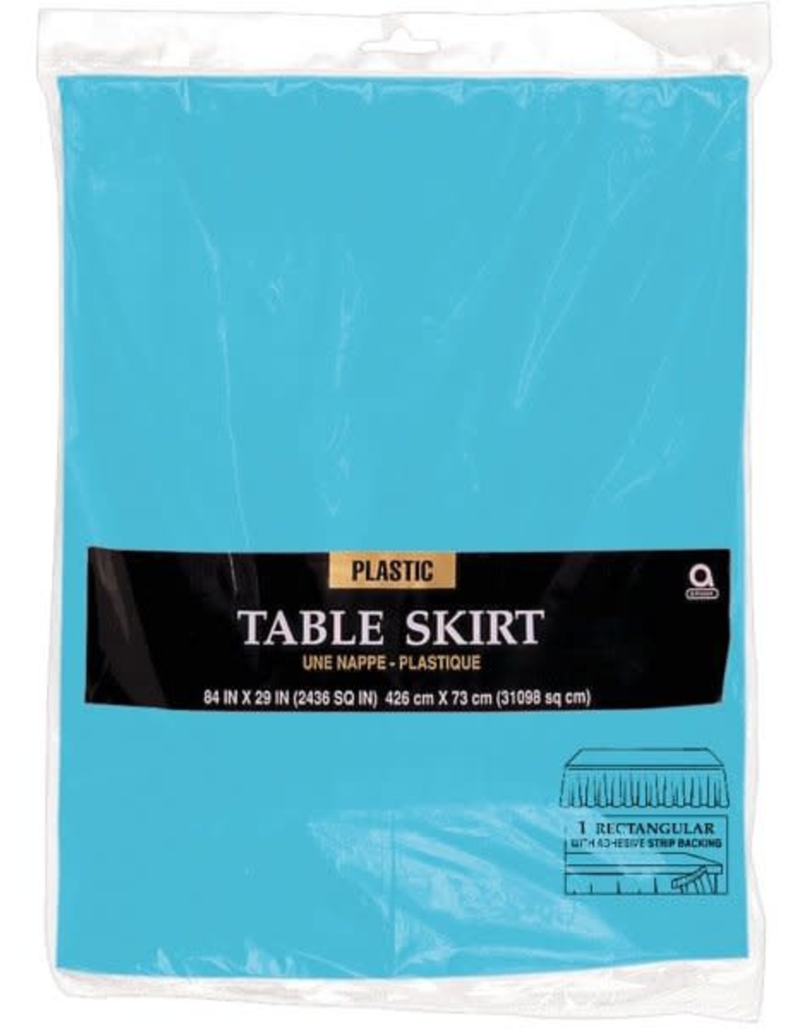 Bright Blue Plastic Table Skirt