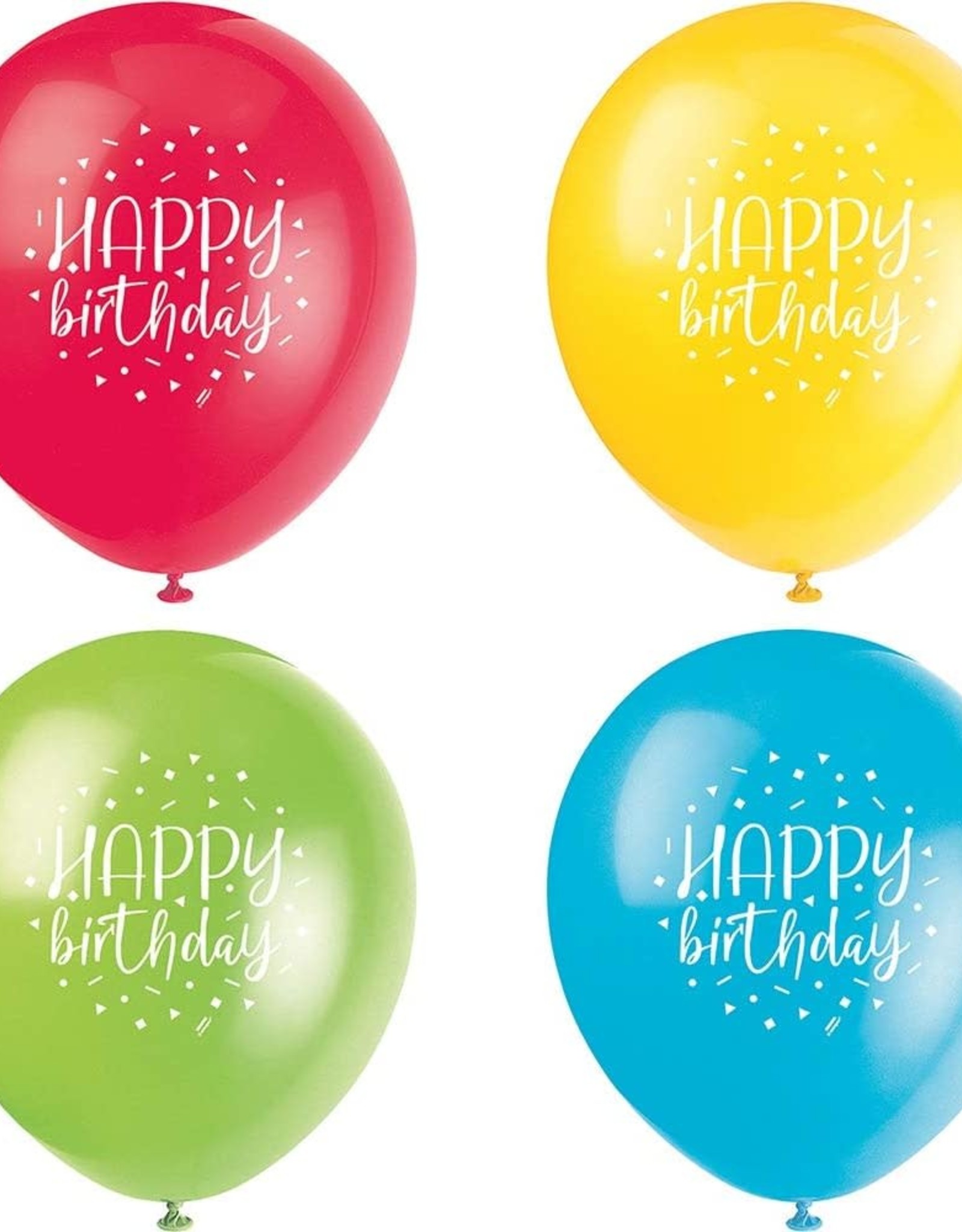 8 Count Unique Birthday Balloons With Saying Happy Birthday