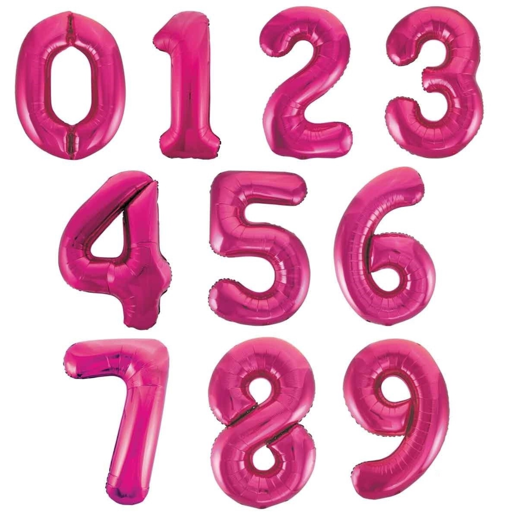 40" Hot Pink Mylar Number Balloons