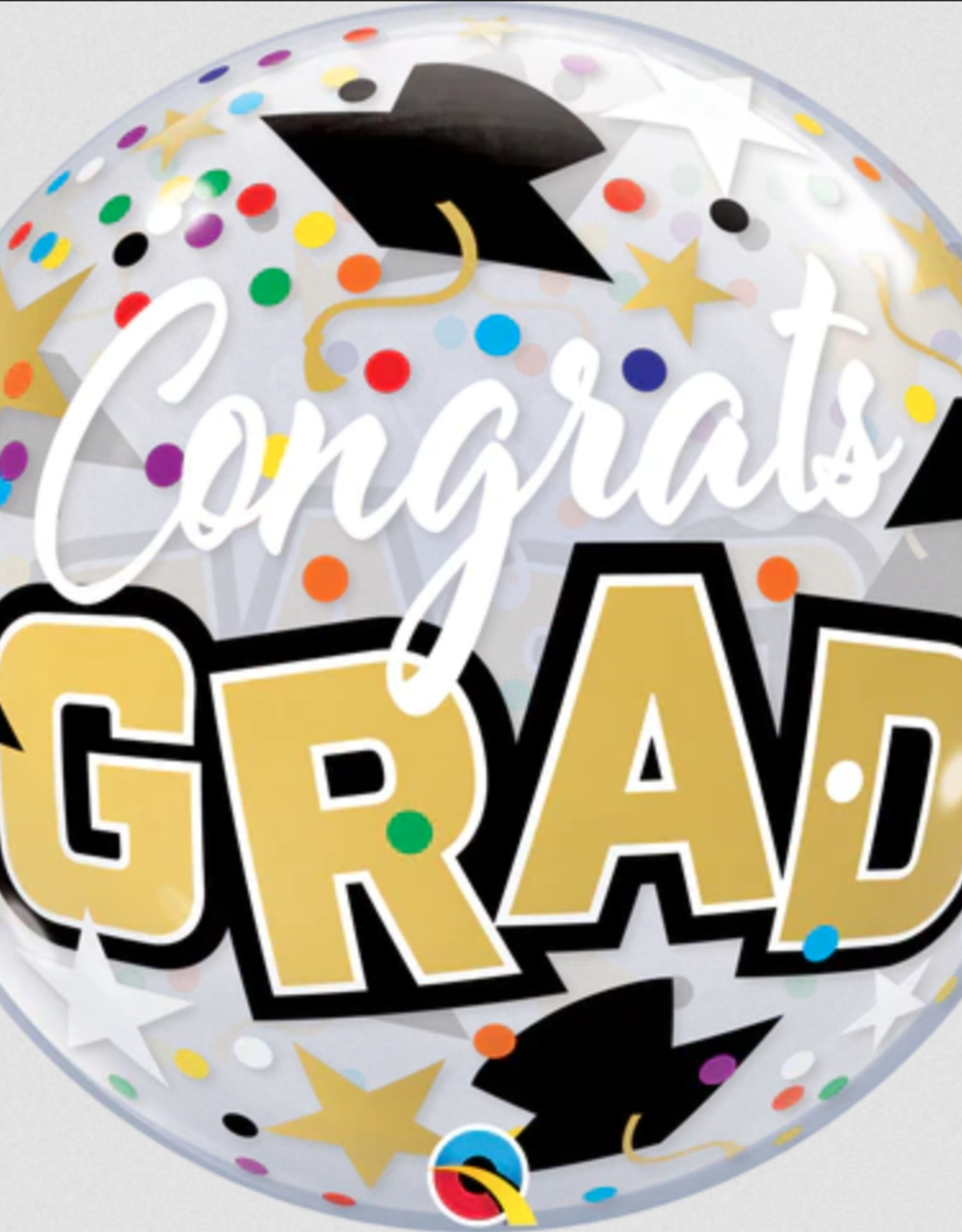 22" Congrats Grad Confetti Single Bubble