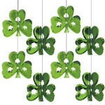St. Patrick's Day Green Foil Shamrock 3D Mini Hanging