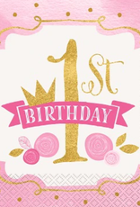 pink & gold 1st birthday LN 16ct