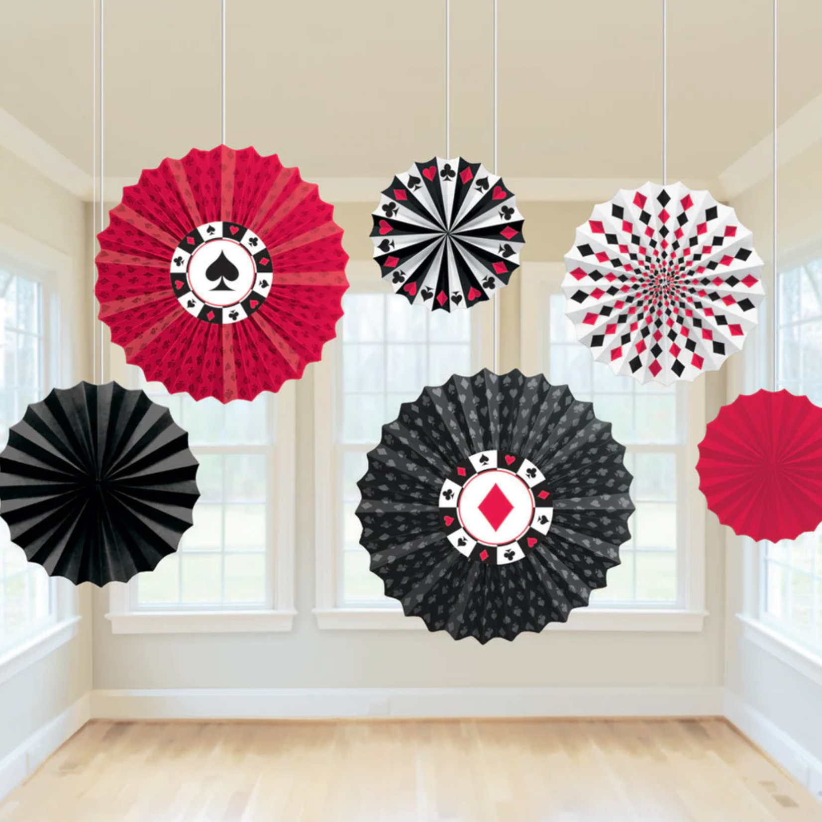 Casino Paper fan decorations