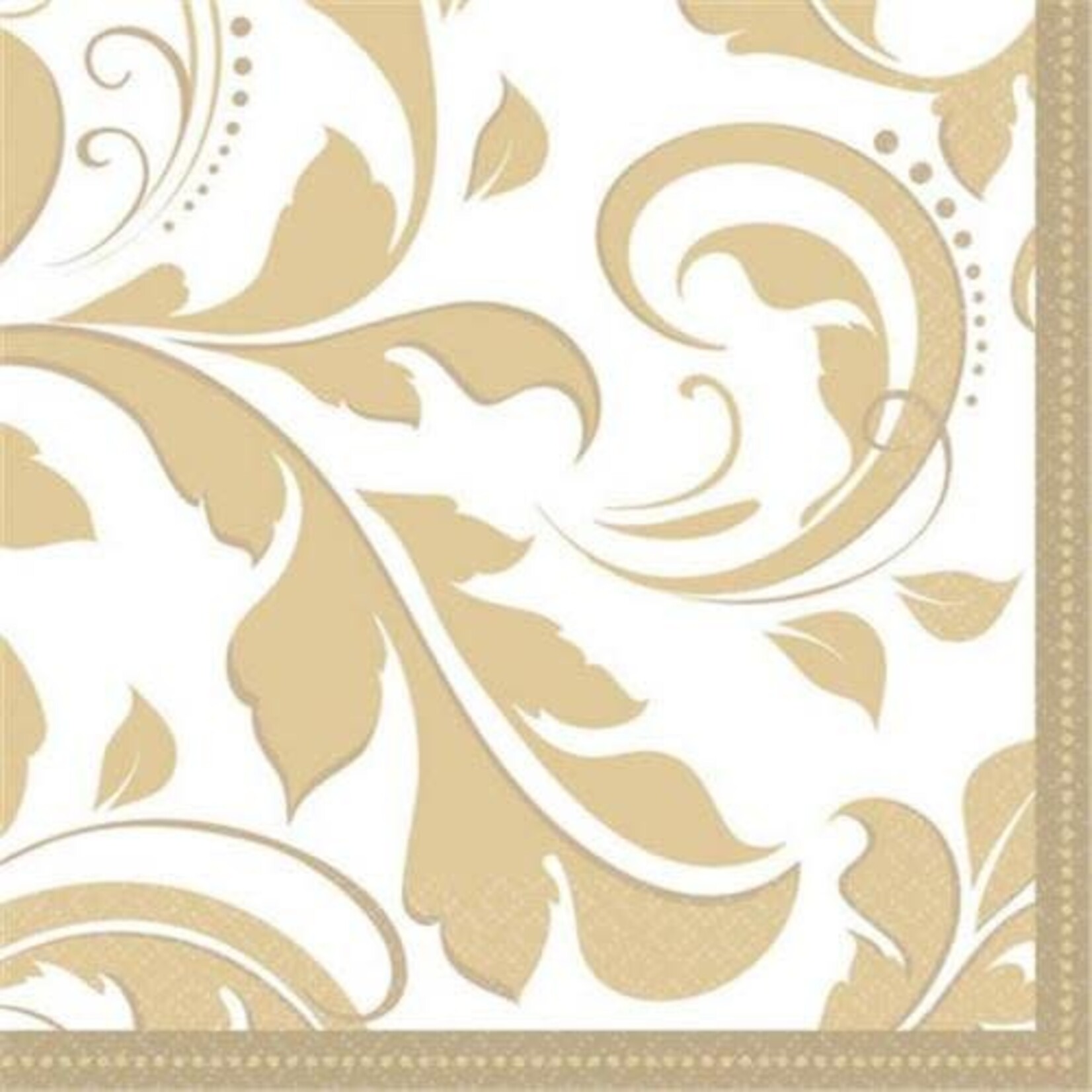 Gold Elegant Scroll Napkins beverage