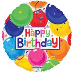 9" B'day Balloons & Banner Mylar