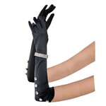 Satin Gloves With Rhinestone Bracelet