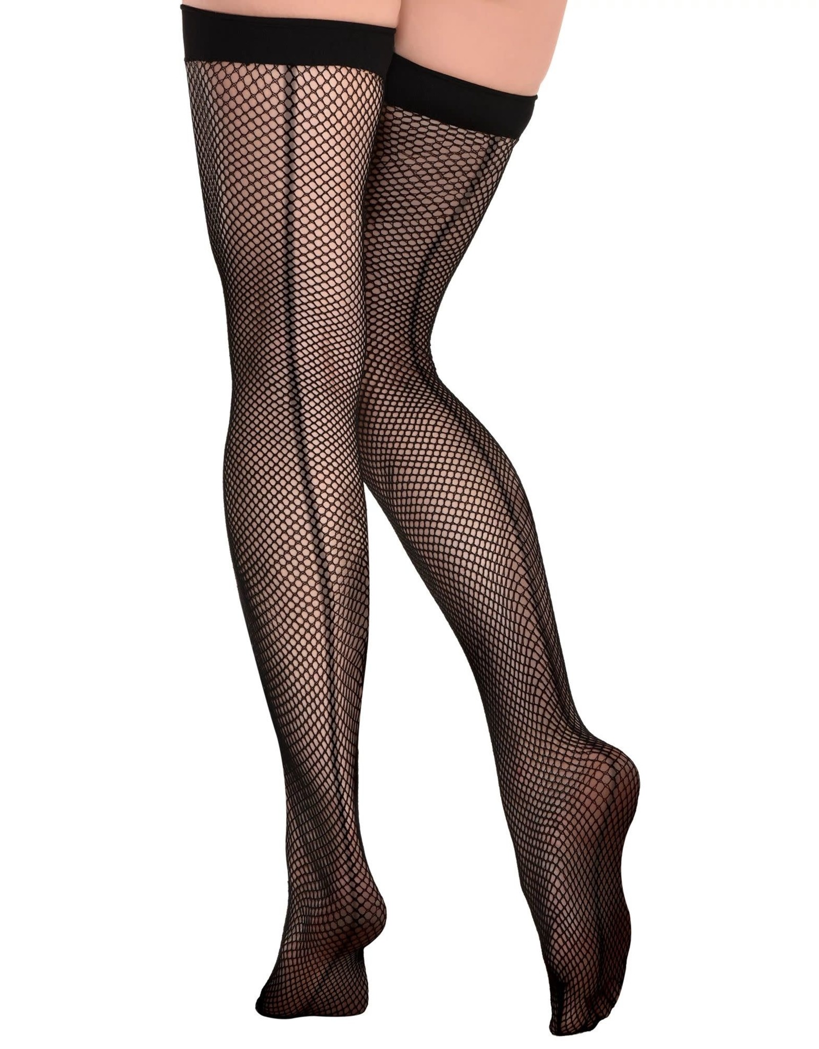 Fishnet With Back Seam Thigh Highs - Adult Standard