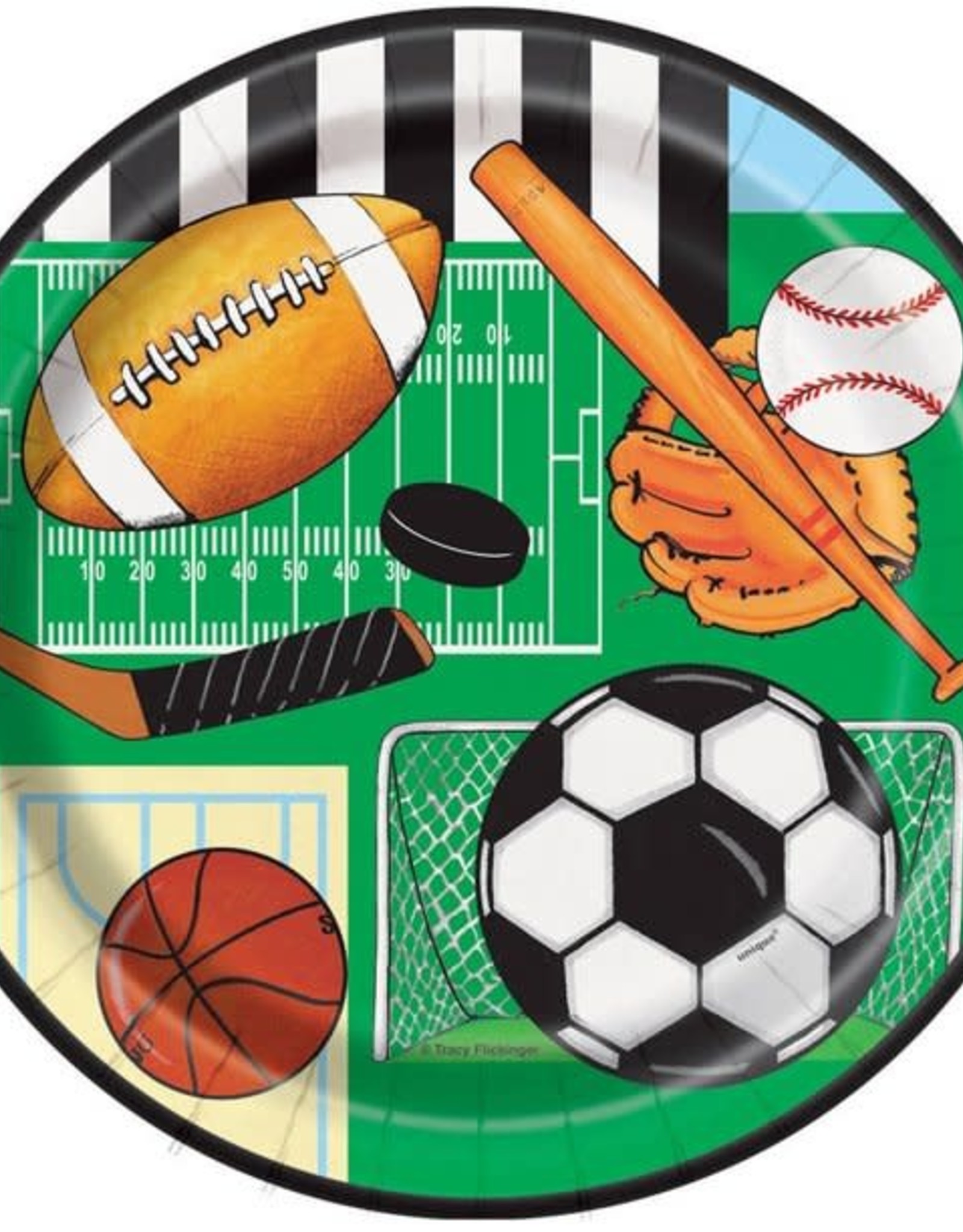 Classic Sports Party Plates 9''