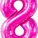 40" Hot Pink Mylar Number Balloons 8