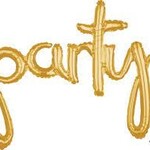 BLLN SCRIPT PHRASE "PARTY" GLD