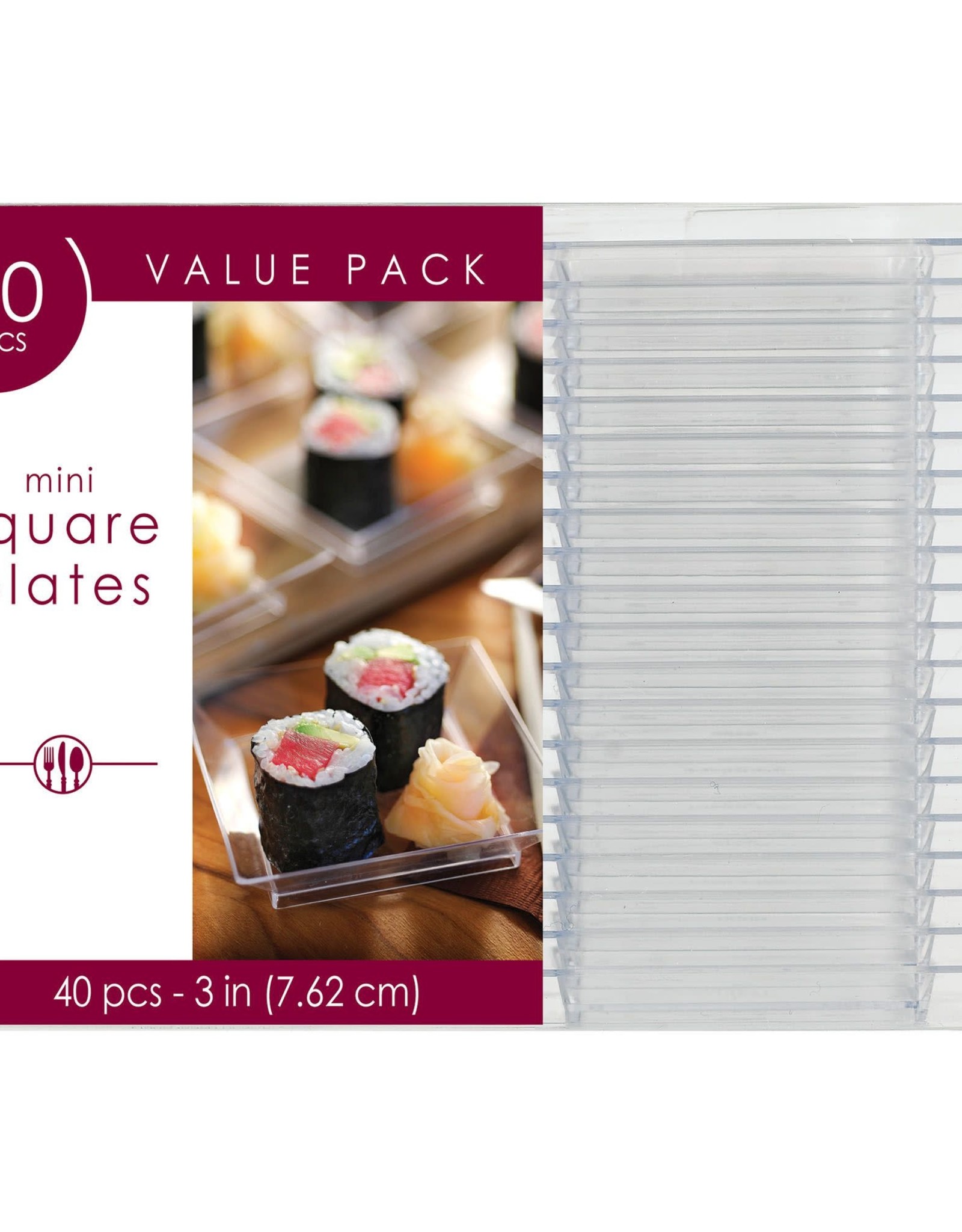 Clear Mini Plastic Square Plate - High Count