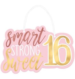 Sweet 16 Blush Deluxe Hanging Sign