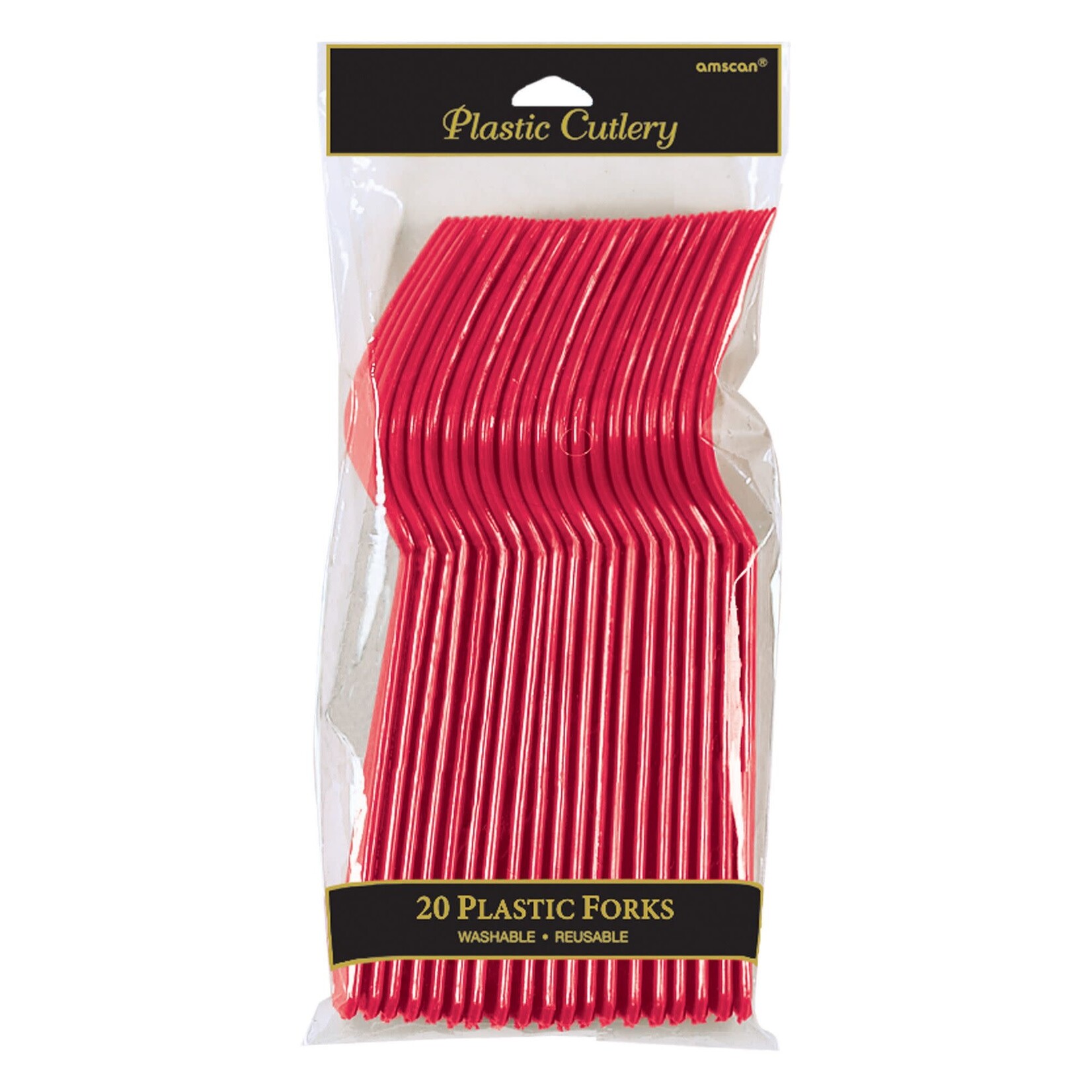 Apple Red Plastic Forks