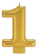 Numeral #1 Metallic Candle - Gold