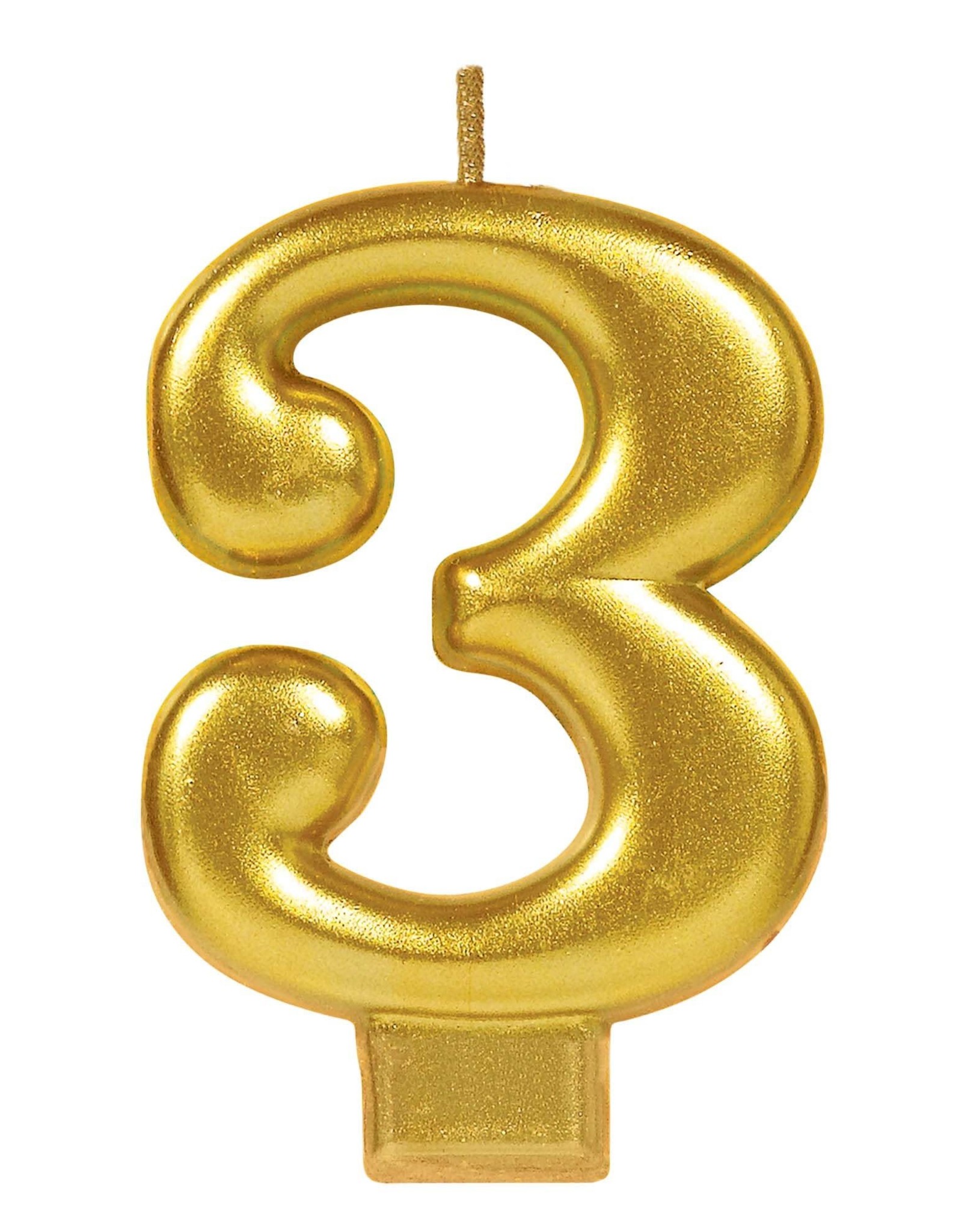 Numeral #3 Metallic Candle - Gold