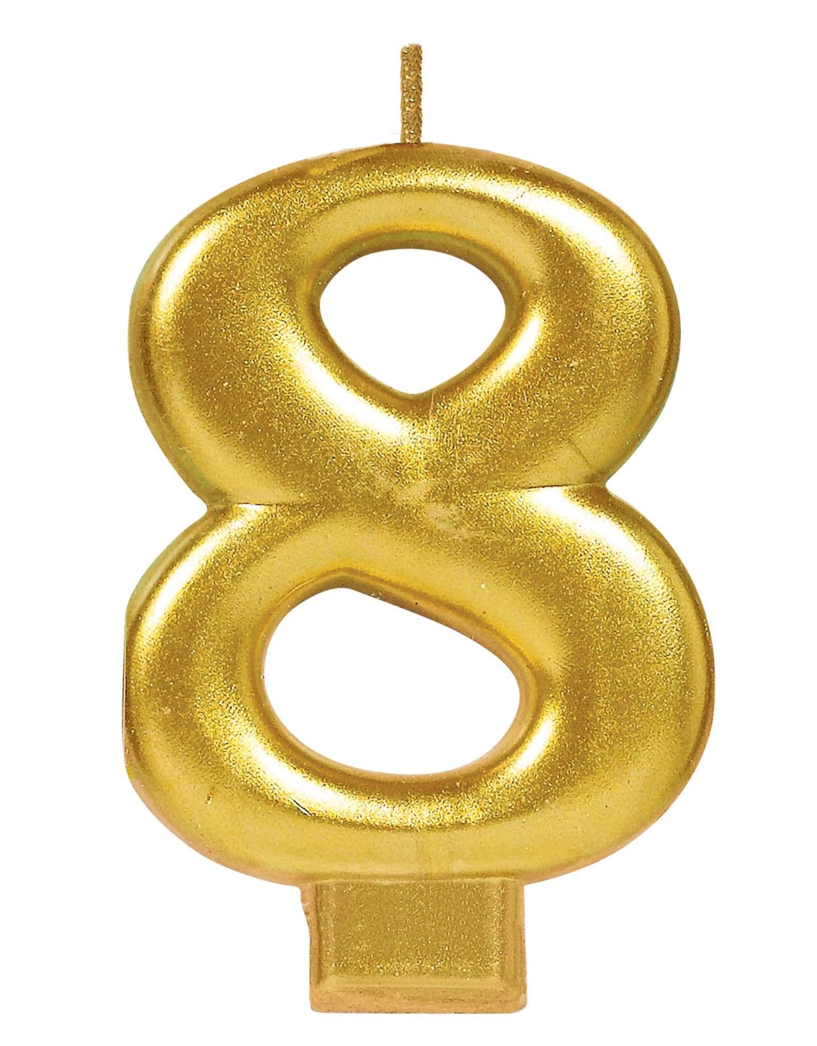 Numeral #8 Metallic Candle - Gold