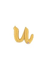 14'' gold foil balloon cursive ''u''