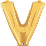 14'' gold foil balloon ''V''