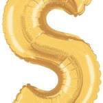 14'' gold foil balloon ''S''