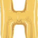 14'' gold foil balloon ''H''