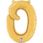 14'' gold foil balloon cursive ''o''