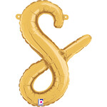 14'' gold foil balloon cursive ''s''