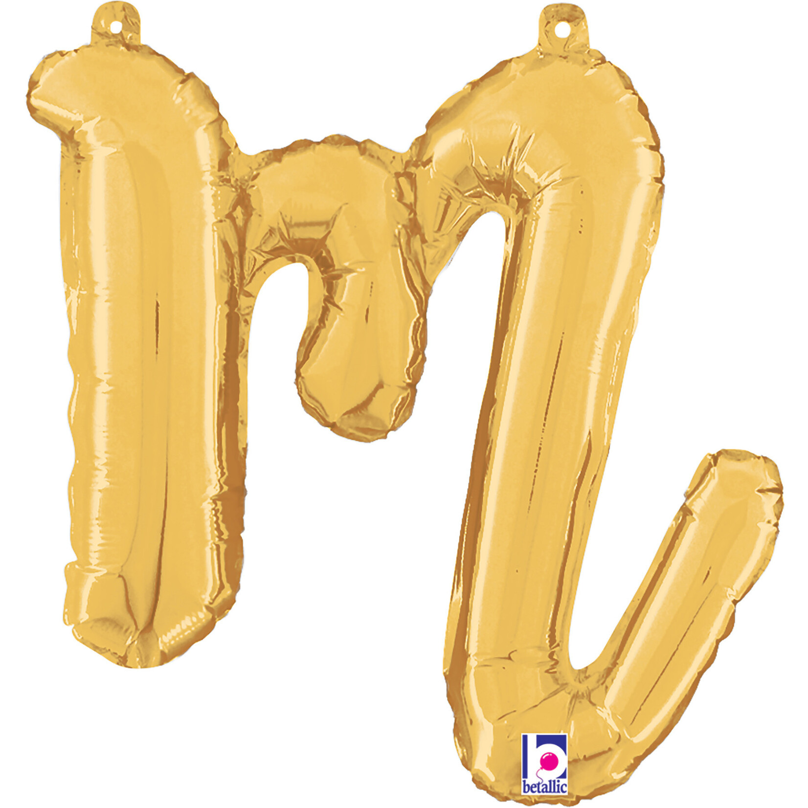 14'' gold foil balloon cursive ''m''