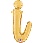 14'' gold foil balloon cursive ''i''