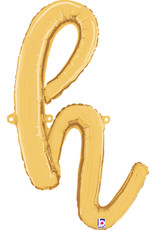 14'' gold foil balloon cursive ''h''