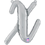 14'' silver foil balloon cursive ''x''