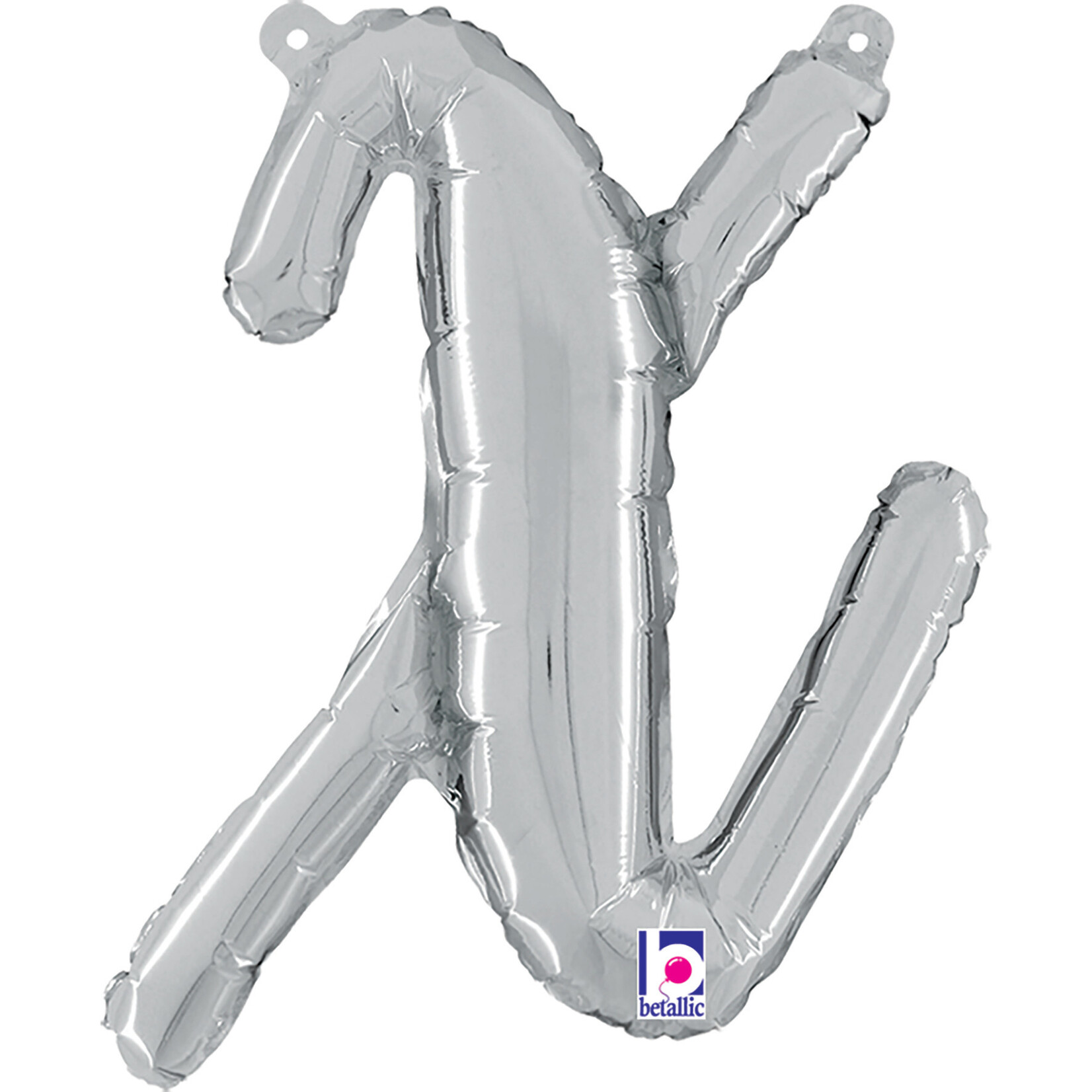 14'' silver foil balloon cursive ''x''