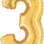 14'' gold foil balloon ''3''