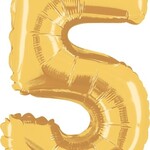 14'' gold foil balloon ''5''