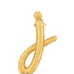 24" Gold 'j' Script Foil Balloon