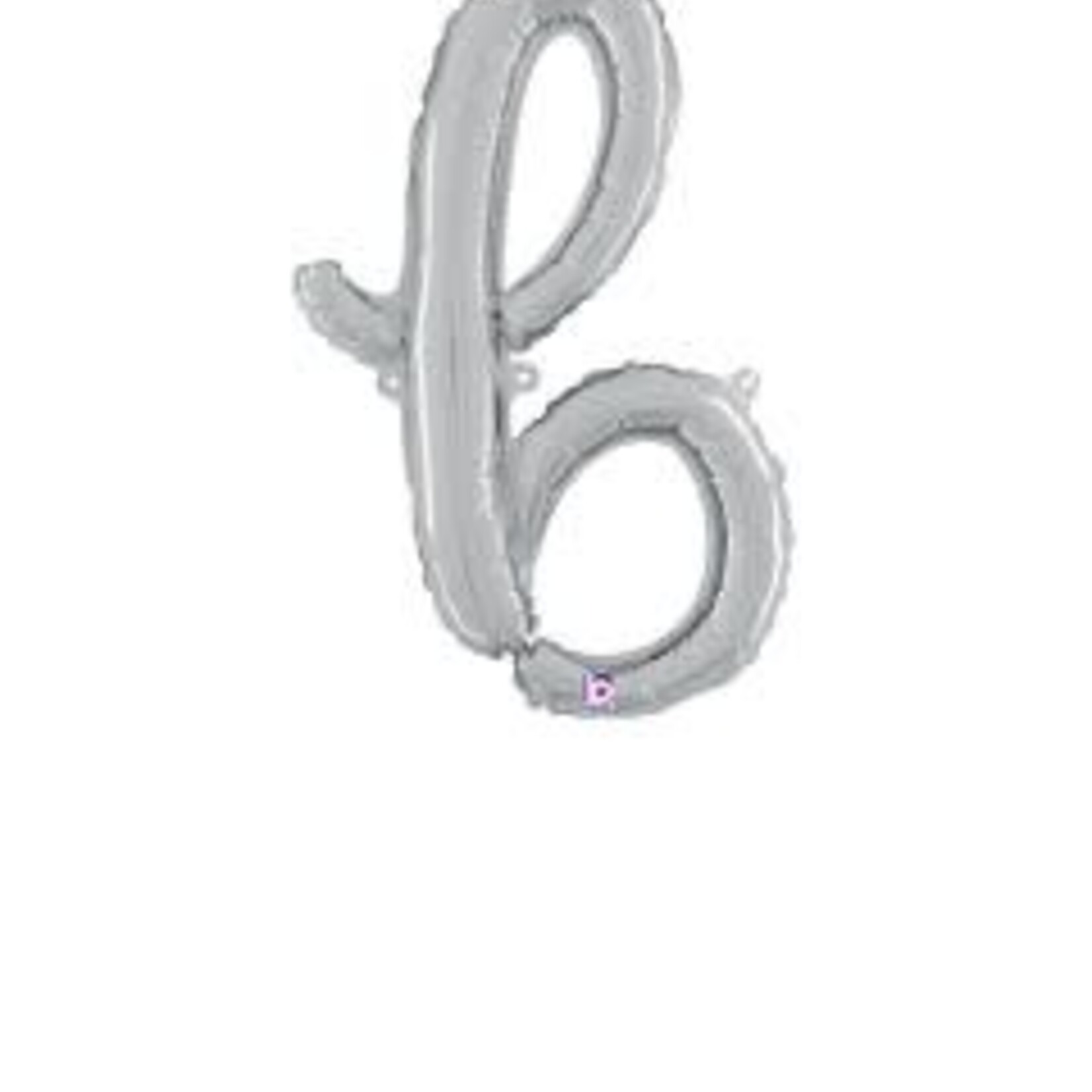 24" Silver 'b' Script Foil Balloon