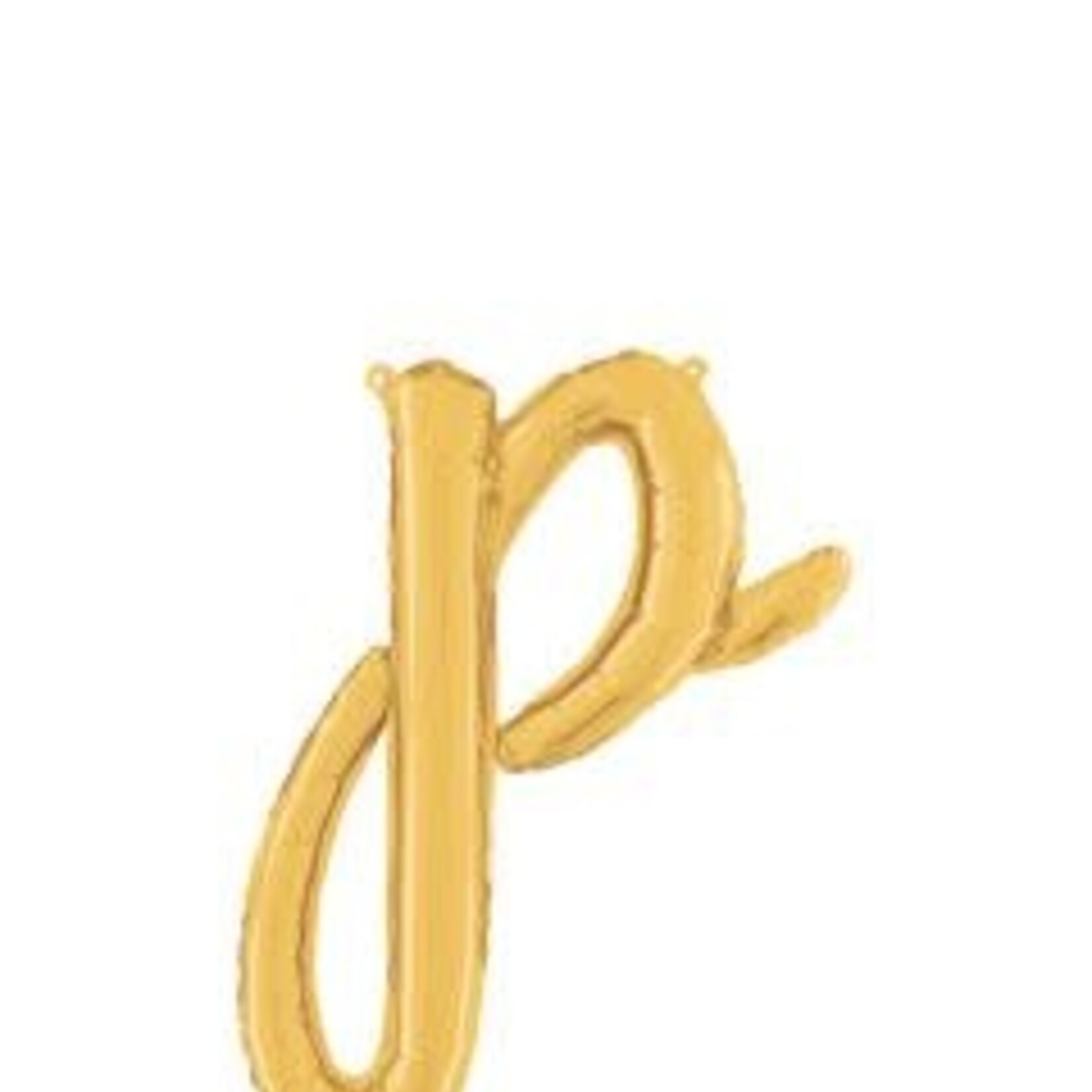 24" Gold 'p' Script Foil Balloon