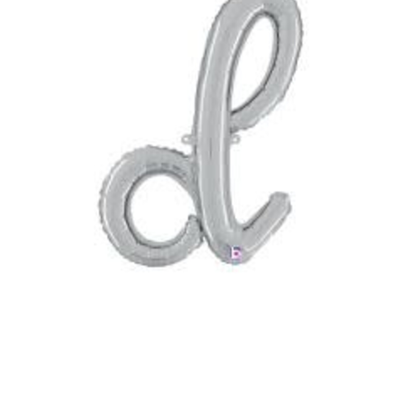 24" Silver 'd' Script Foil Balloon
