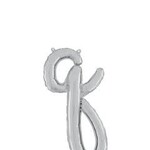 24" Silver "q" Script Foil Balloon